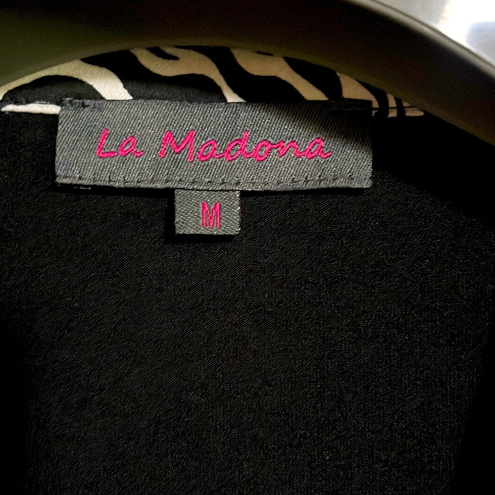 La Madona Zip Up Dress Shirt Size M